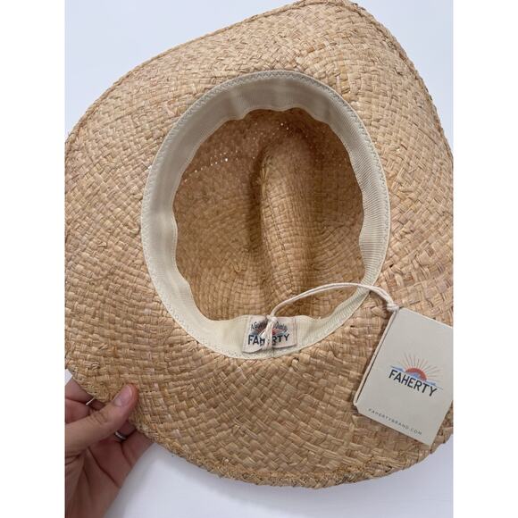 Faherty Rancher Raffia Hat in Natural - Picture 8 of 11